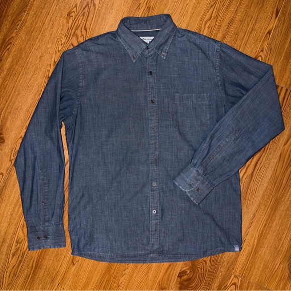 Peter Millar Men's Indigo Tamworth Chambray Shirt Medium - Picture 8 of 16